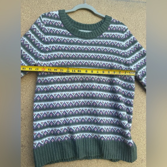 Croft & Barrow Green and Purple Crewneck Sweater Size Medium - Picture 8 of 8